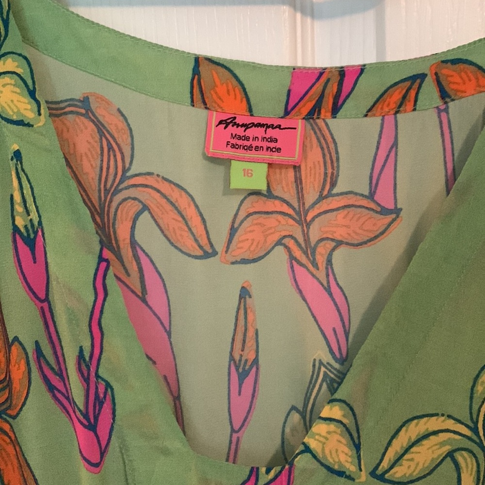 Gorgeous Green, Orange, and Pink Dress - Picture 4 of 8